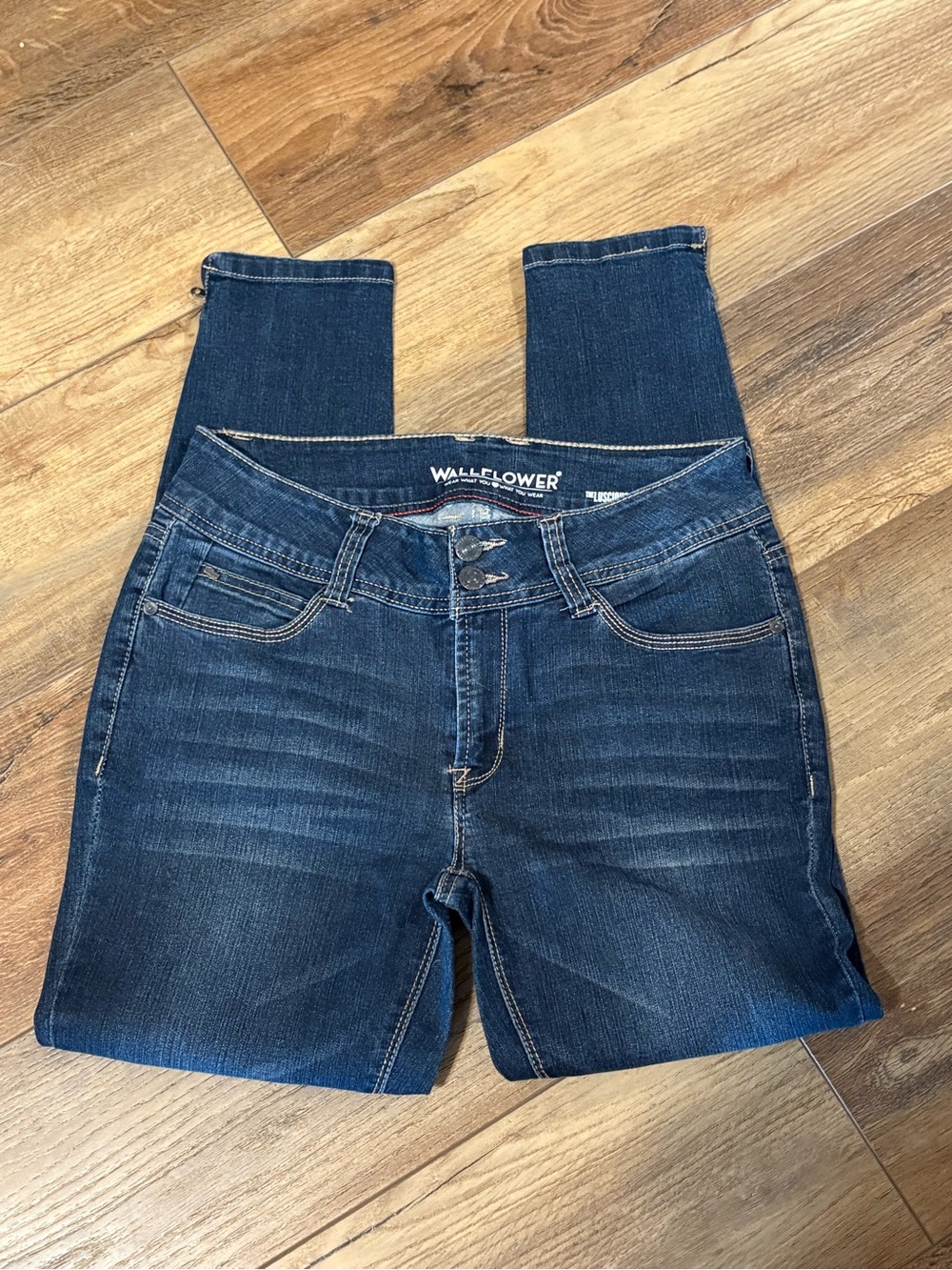 Wallflower Dark Blue Mid-Rise Skinny Jeans